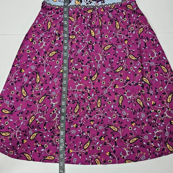 Wisp Ryenne Jersey Women's Purple Floral Print V-Neck Sleeveless Dress Size 2 - Picture 16 of 16